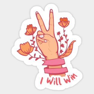 I will win - breast cancer awareness Sticker